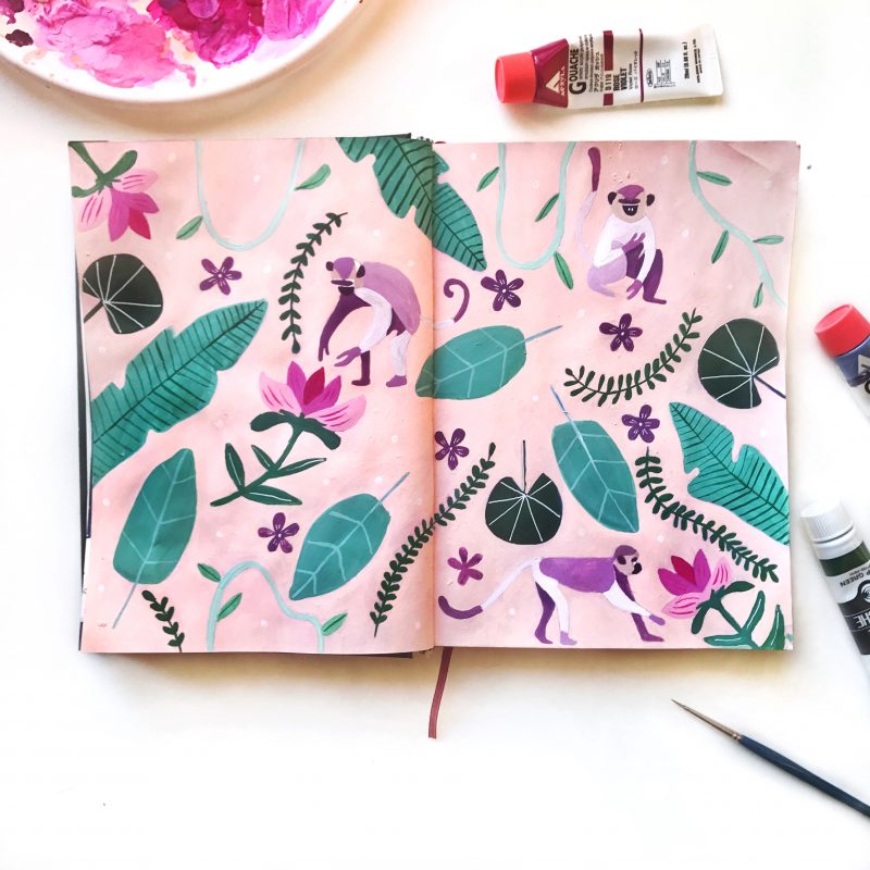 Playful Monkey Pattern Journal