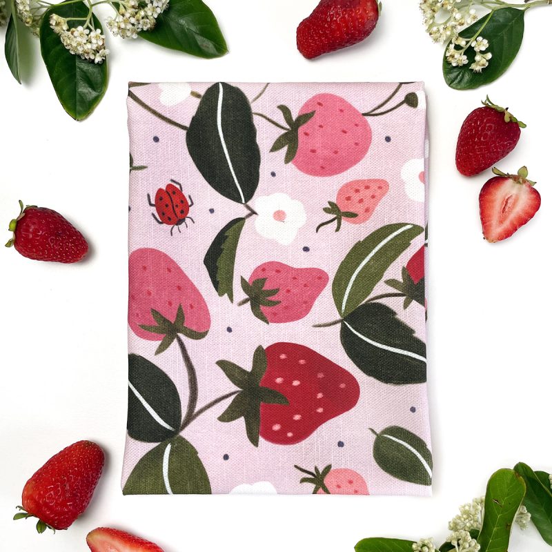 Strawberry Fields Tea towel - Styled