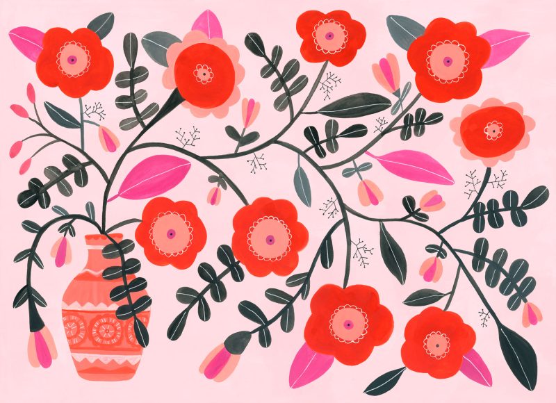 Overflowing Florals Tea Towel Illustration